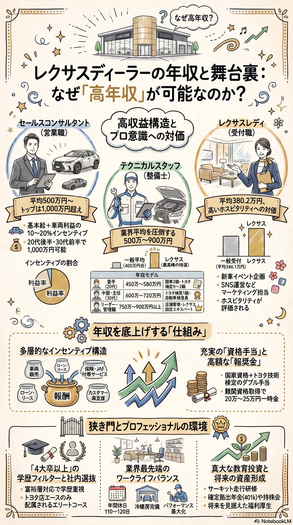 レクサスディーラーの年収が高いと言われる理由