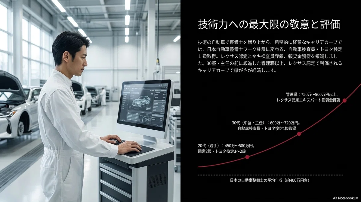 整備士テクニカルスタッフの年収モデルと昇給の仕組み