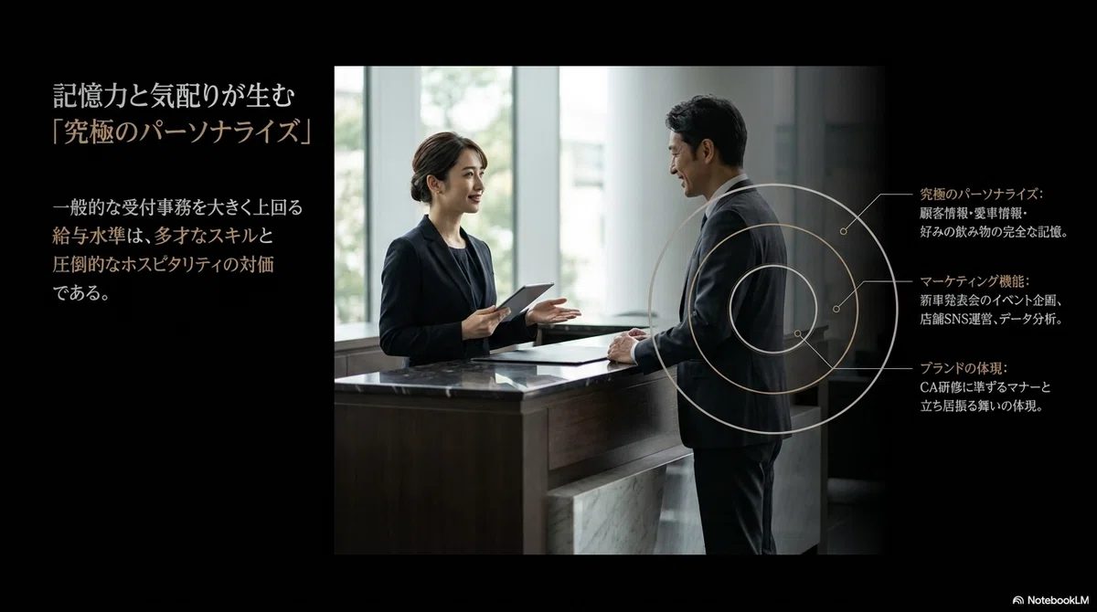 レクサスレディ受付職の給与水準とホスピタリティ