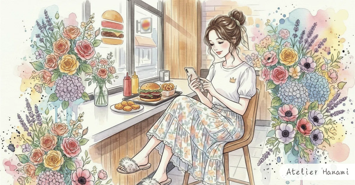 リンクウェアフリー素材・ハンバーガーショップ