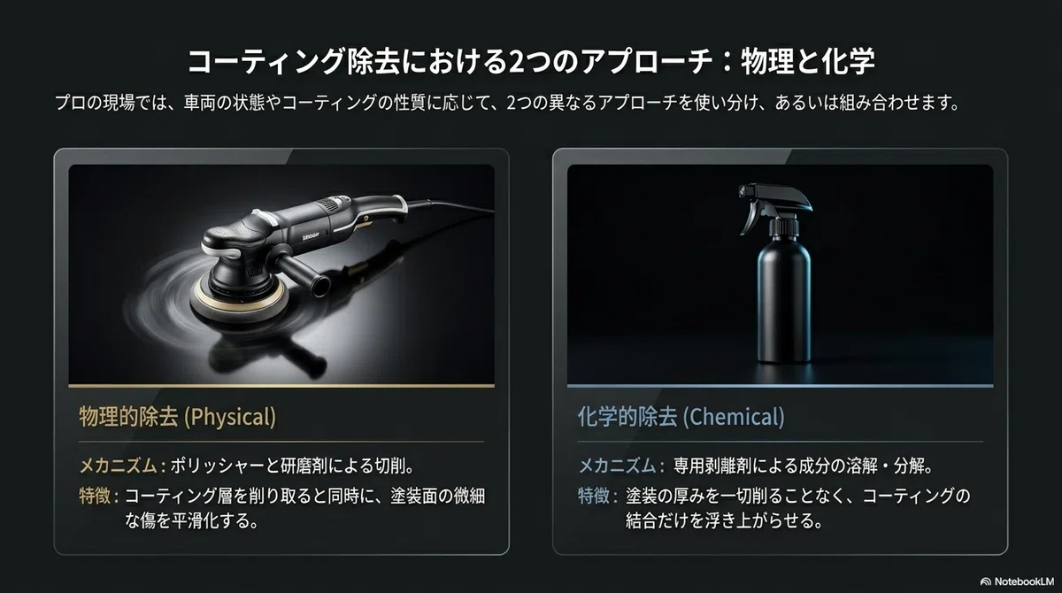 コーティング剥離の2つの主要な方法