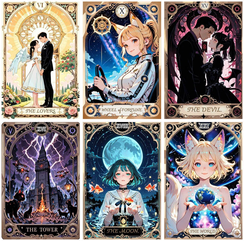 【正規品タロットカード】希少インディーズ✨蚊のキャラクターが主役のタロット 🔮【AI娘タロットカード】22枚完成！ノクちんの占いページもオープン