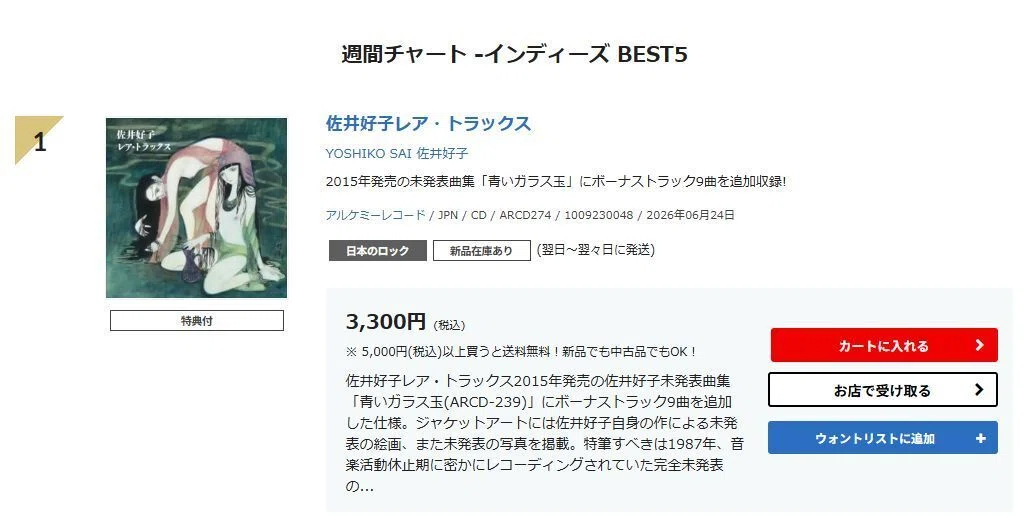 佐井好子／レア・トラックスが1位に｜Jojo Hiroshige