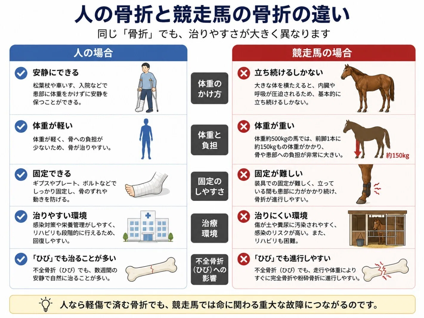 なぜサラブレッドは脚を一本折るだけで死ぬのか〜テンポイントから私の