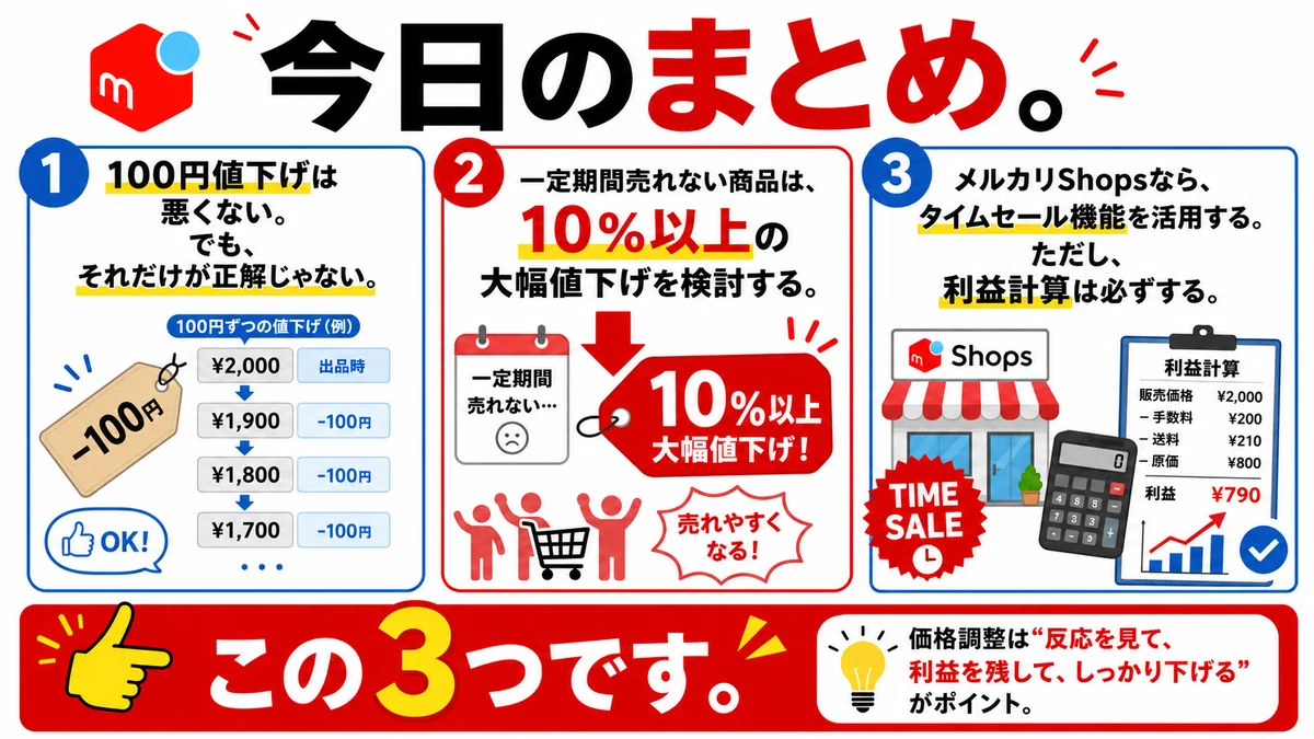 100円値下げしても売れない人はこれ試して。｜メルカク | 副業の先生
