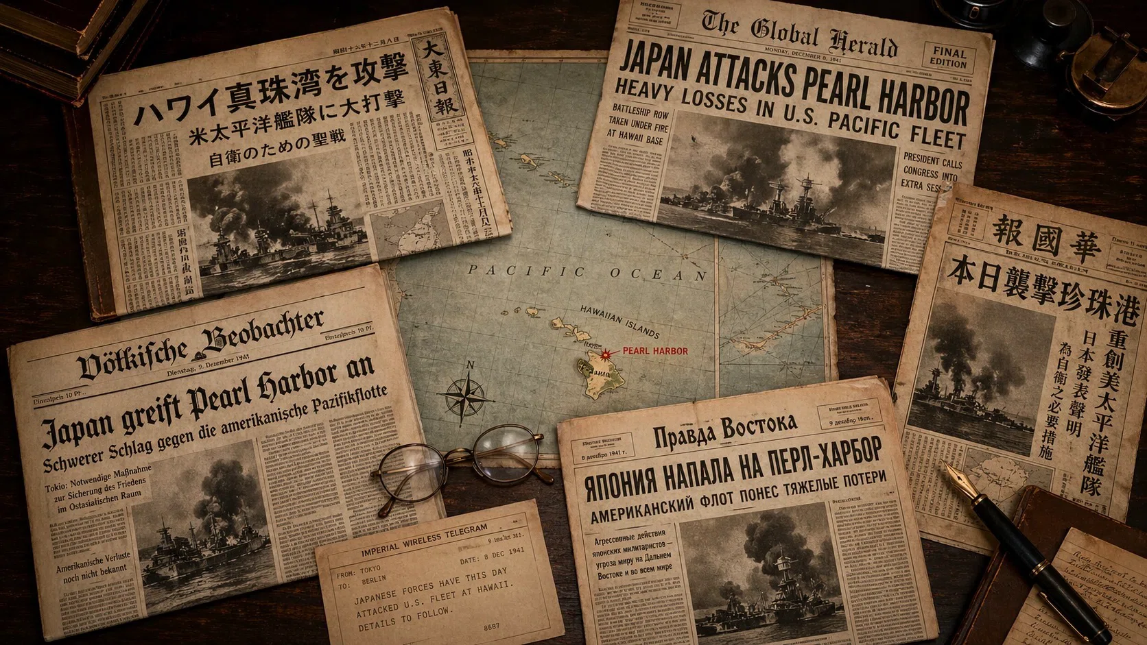新聞は戦争をどう伝えたのか。真珠湾攻撃を世界の紙面で読む｜ニュース