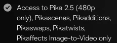 Pikaの無料プランでは480pの解像度までしか対応していない