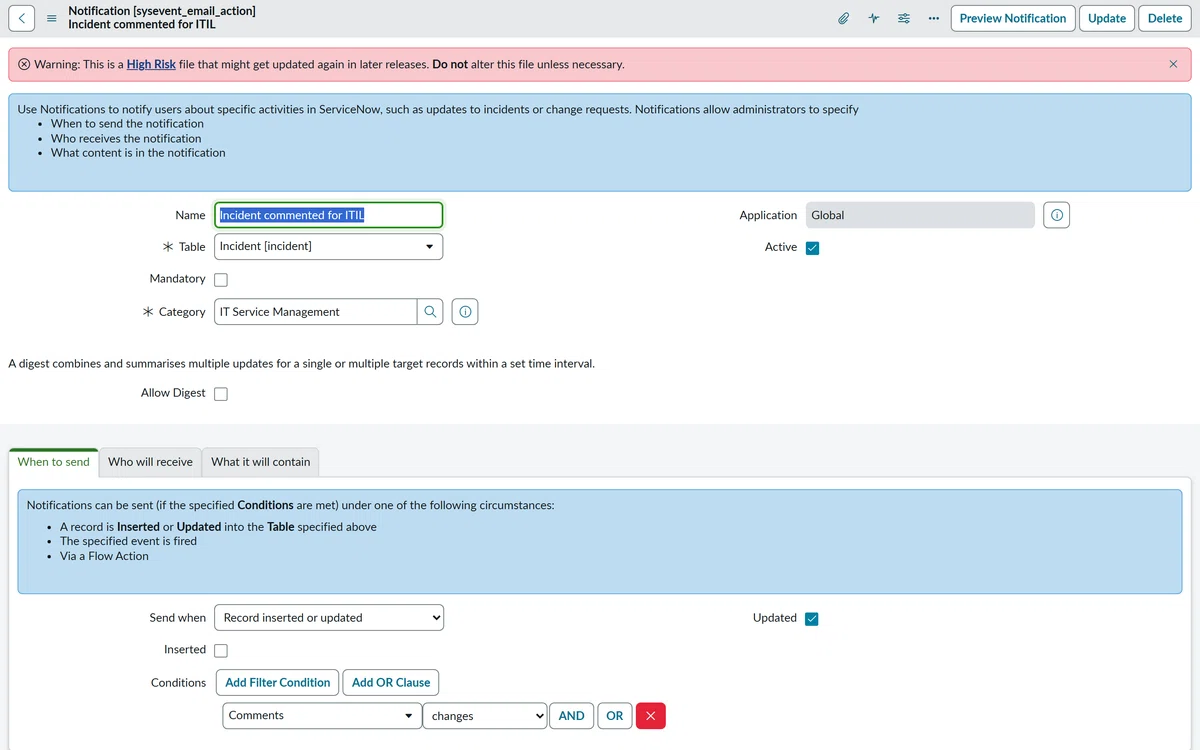 ServiceNow の Email Notification を実機で確認する:通知が飛ぶまでの流れをテーブルで追う|ServiceNow観察日記