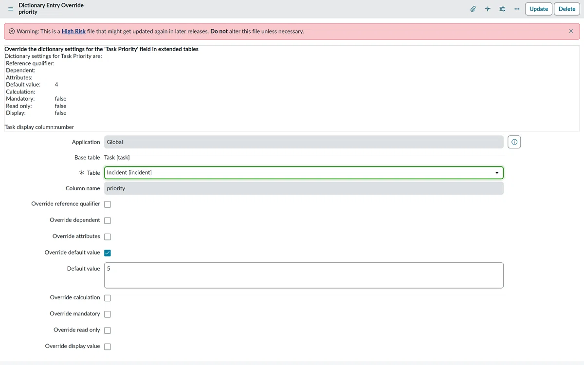 ServiceNow の辞書オーバーライド(sys_dictionary_override)を実機で読み解く:拡張テーブルが継承元フィールドの ...