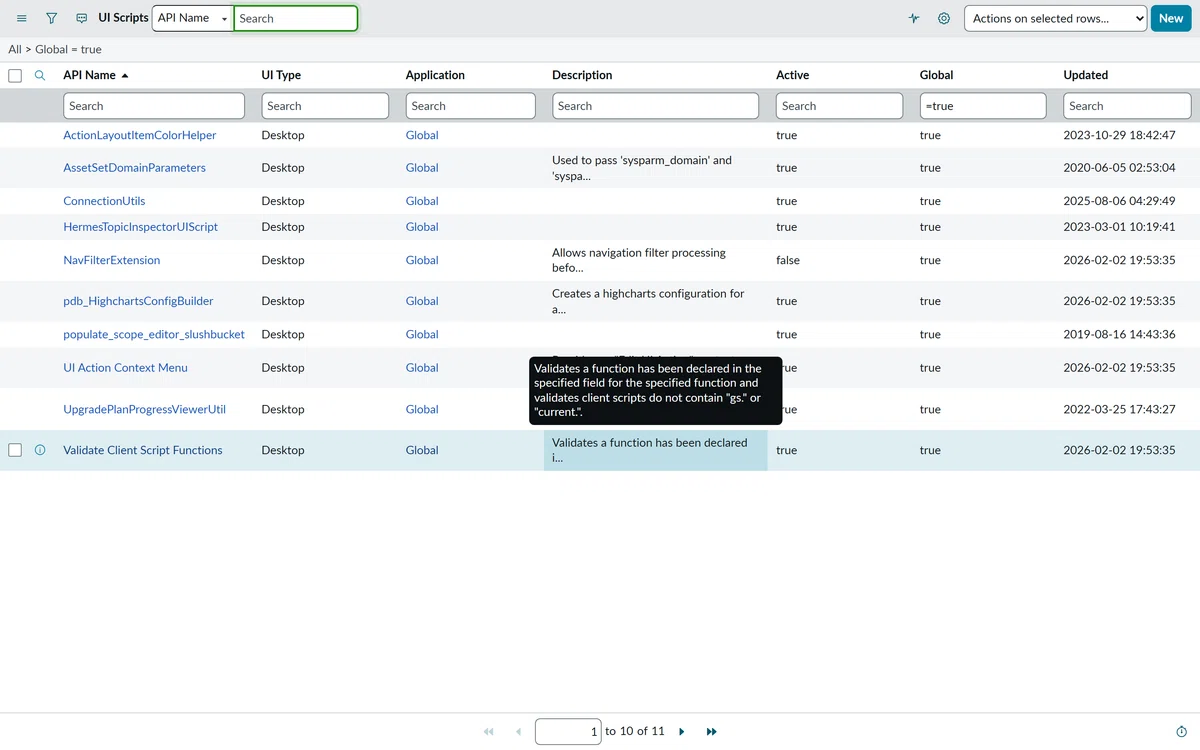 ServiceNow の UI Script（sys_ui_script）を実機で読み解く：再利用するクライアント側JavaScriptと ...