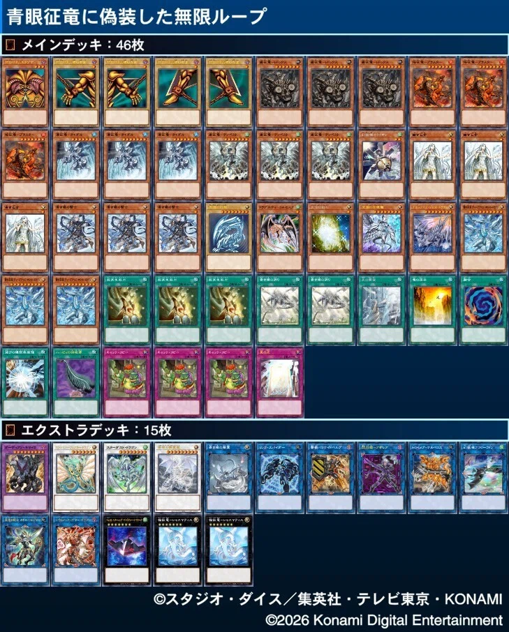 遊戯王OCG】カジュアルデッキ紹介【青眼征竜に偽装した無限ループ