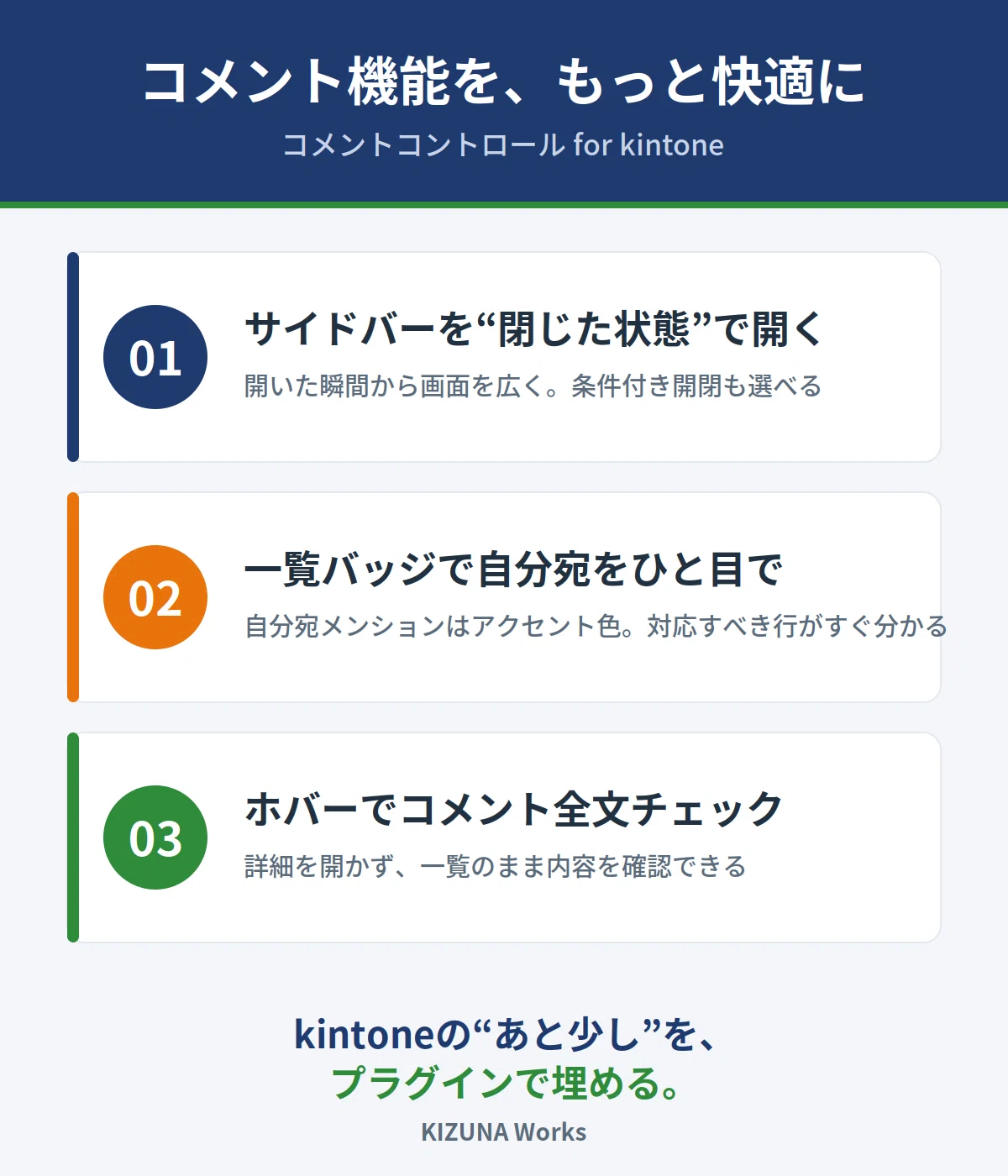 コメント確認&やりとり用 無料公開】kintoneのコメント機能を使い易くするプラグインを作って