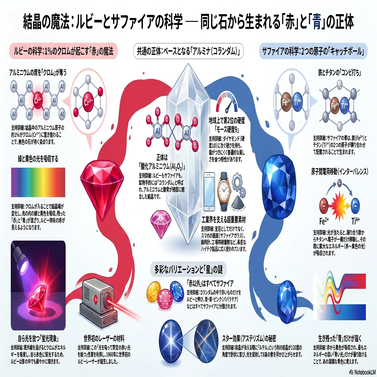ジュエリーの科学 Vol.5：同じ石から生まれる赤と青。ルビー