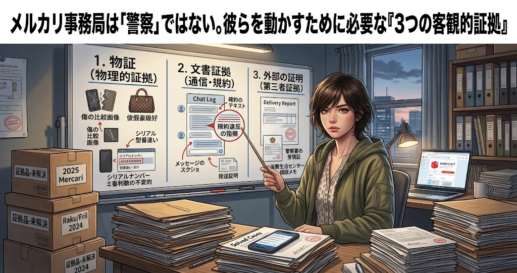 メルカリ事務局は「警察」ではない。彼らを動かすために必要な『3つの客観的証拠』