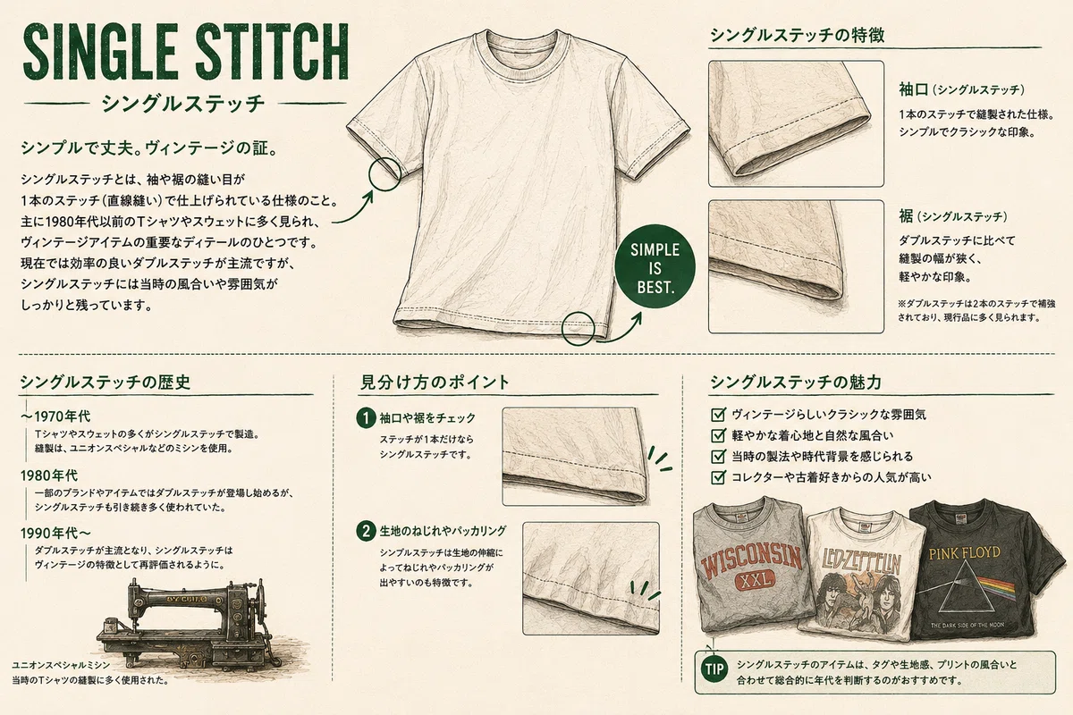 シングルステッチとは？見分け方・年代・価値を徹底解説【ヴィンテージ