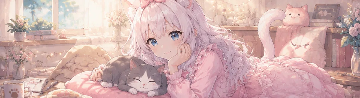 猫とまったりするMarie