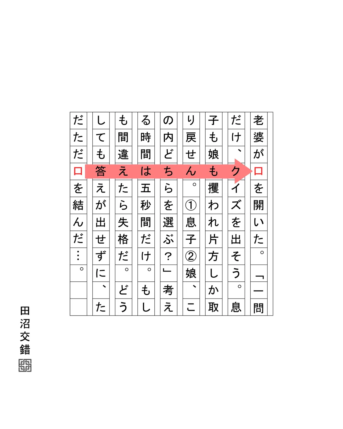 交錯文06「究極の選択」|田沼交錯
