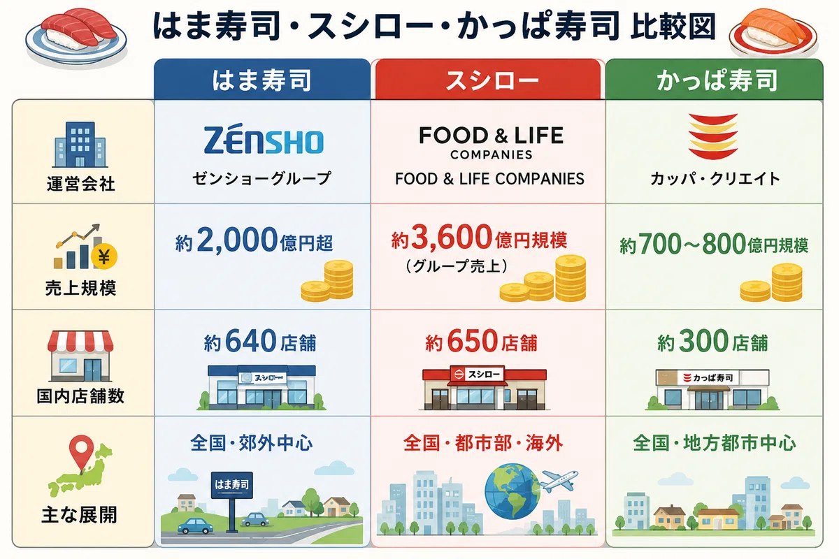 【2026年版】はま寿司・スシロー・かっぱ寿司を徹底比較！｜yellowbat83