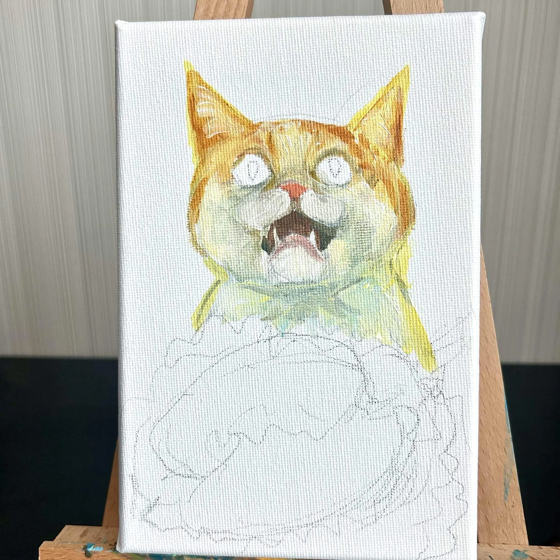 アクリル画はじめて3ヶ月。描いてる場所とか道具とか なんでも見せたい