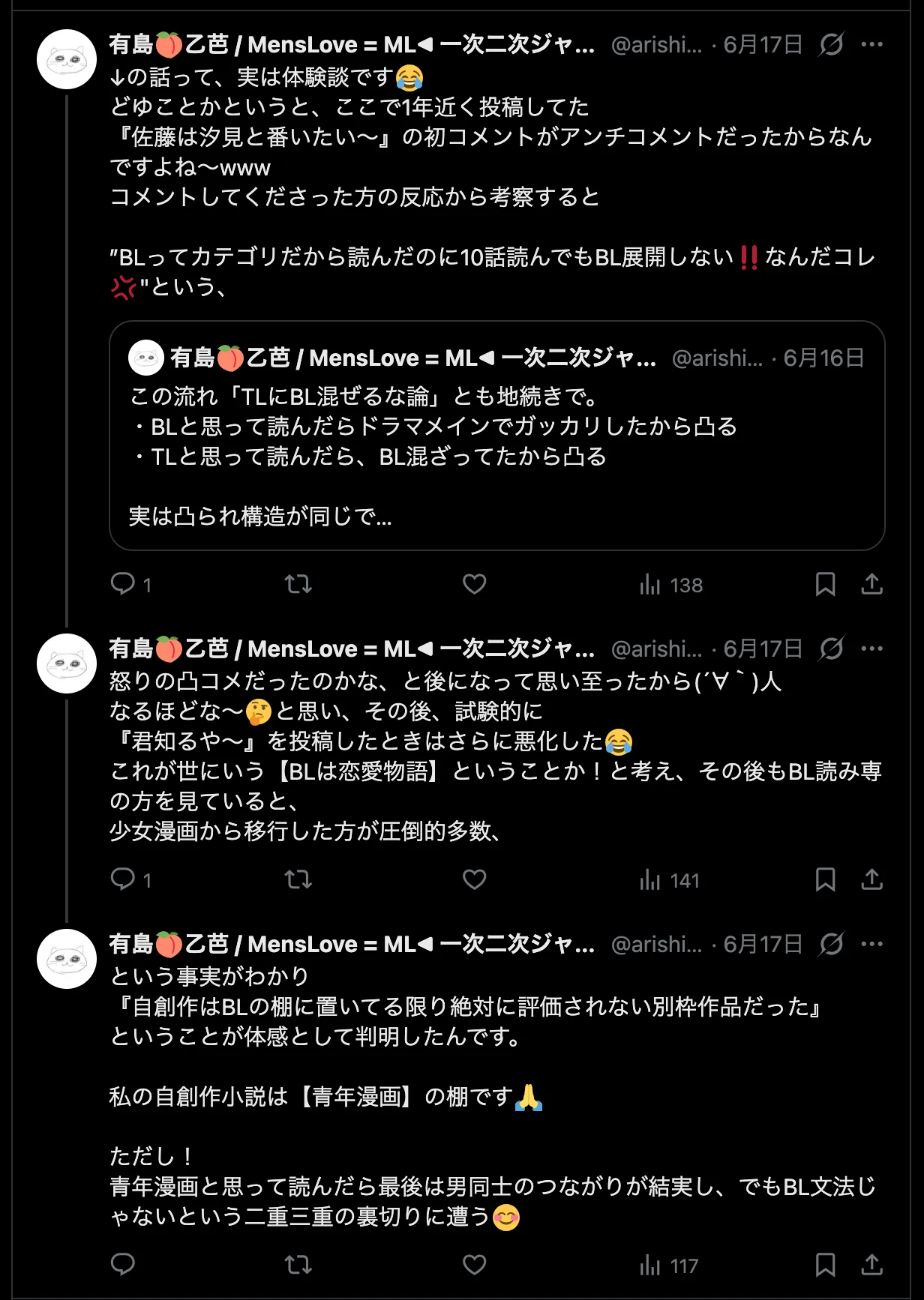 創作活動論ばかりの有島乙芭 ⬅︎ お前の自作品、どこよ？と言われた 