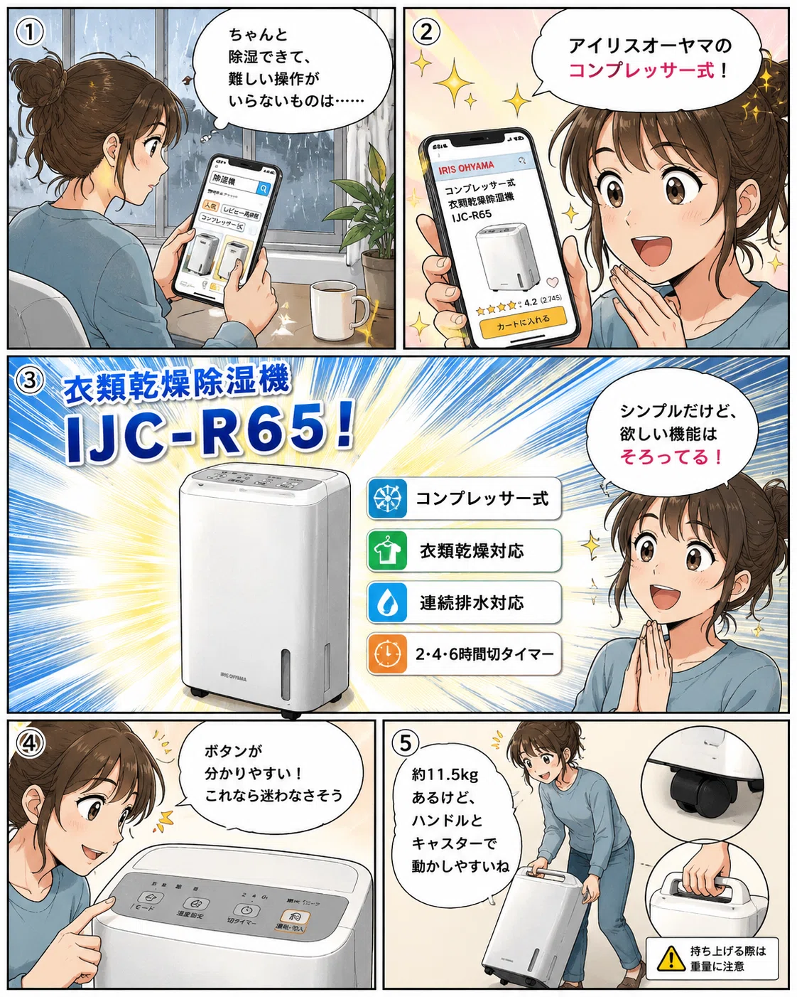 雨の日の洗濯を、朝まで持ち越したくない。アイリスオーヤマ IJC-R65を