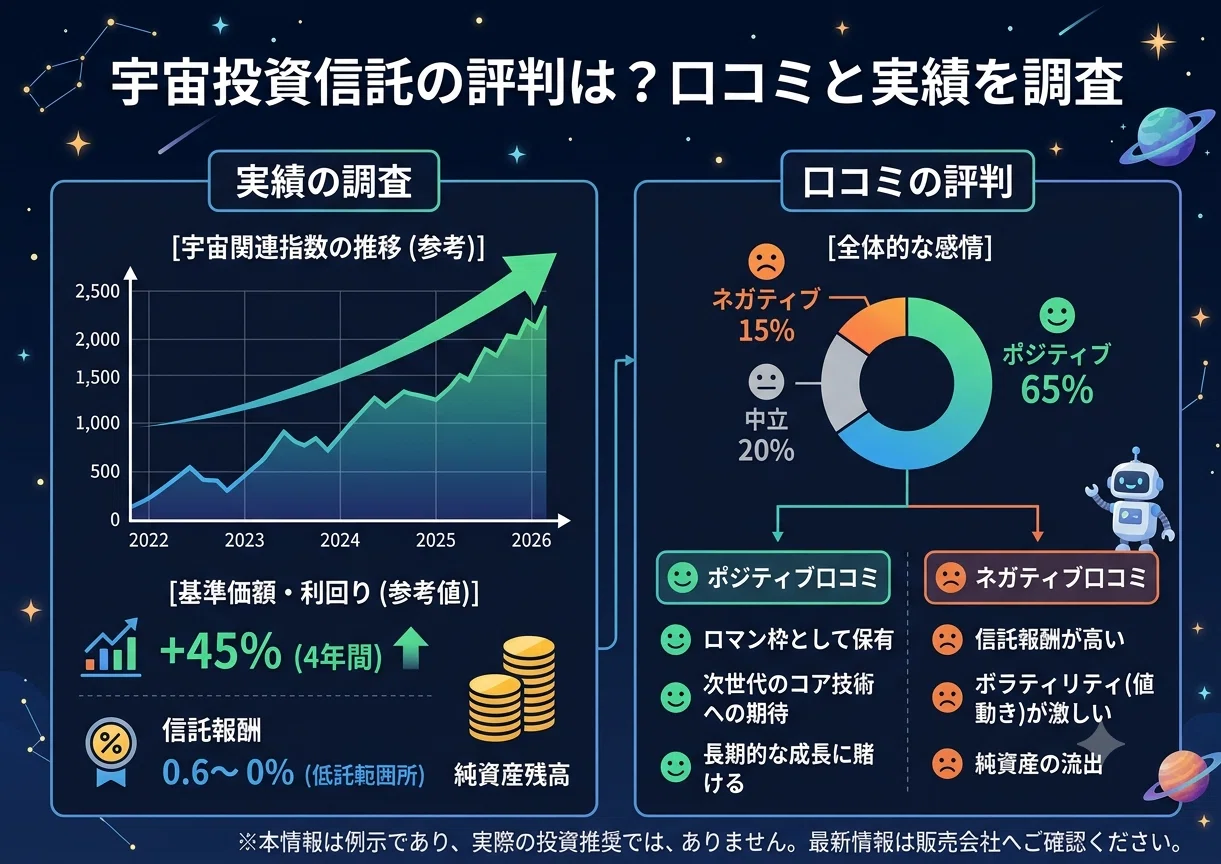 宇宙投資信託の評判は？口コミと実績を調査｜susuki051424