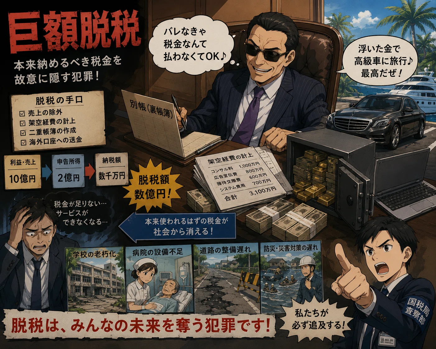 🇯🇵国税局査察部(マルサ)と巨額脱税(日本語・英語)｜アメリカ経済論
