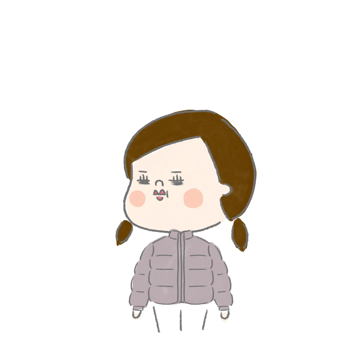 ダウンジャケット ダウン イラスト ゆるい