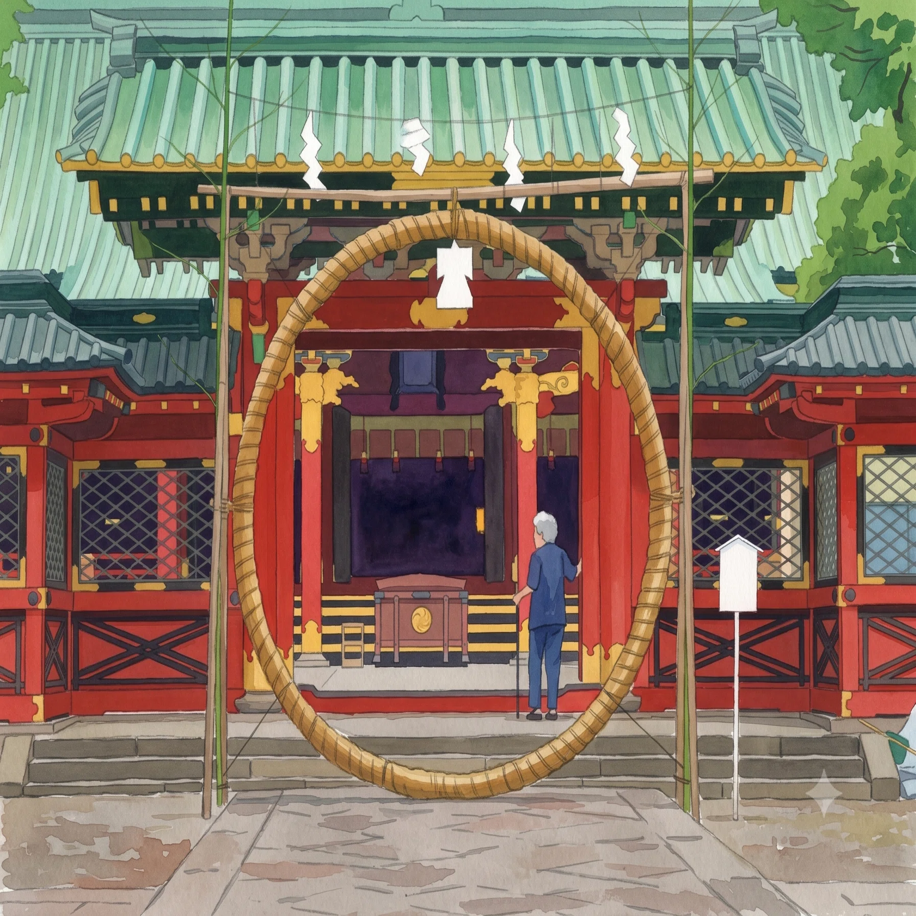 AI画像生成:033]根津神社 唐門:アクリル画:AC-R2.3｜Ryoichi Ishii