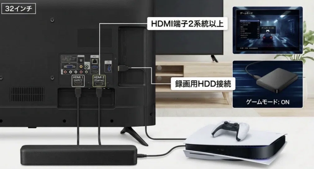 寝室・一人暮らしに最適 32型テレビ HDMI×2 2026年版】32インチテレビおすすめ5選！｜一人暮らし・寝室・書斎に