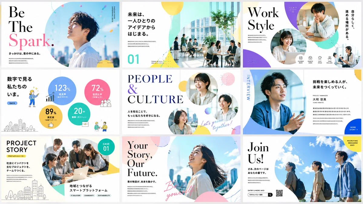 Recruitment Magazineのスライド例