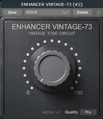 PluginDoctor測定記録 vol.37｜ENHANCER VINTAGE-73 ノブ0%でも回路は