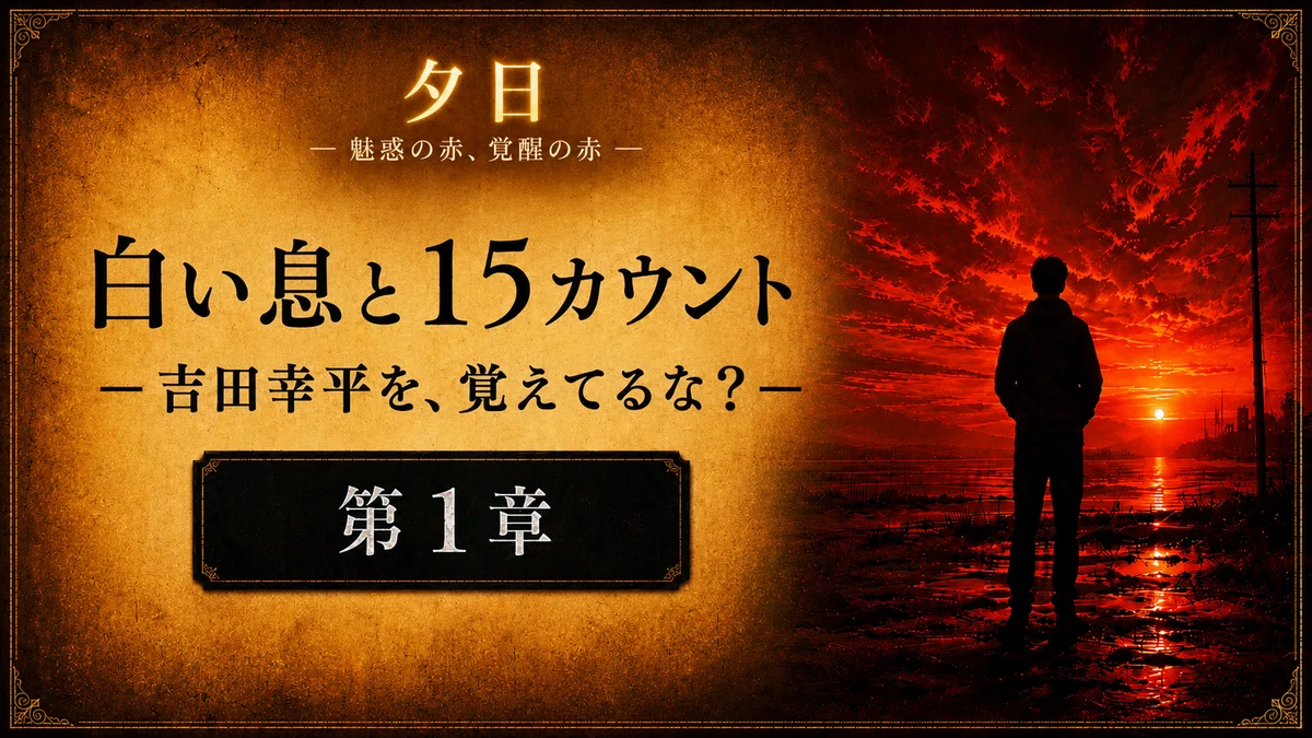 【 創作大賞2026 ホラー小説部門 】応募作品「夕日」【第1章】バナー