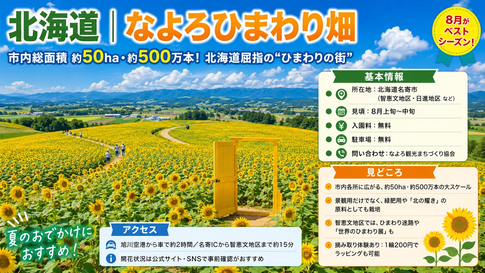 2026年版】夏に行きたい全国のひまわり畑10選｜見頃・料金・アクセス