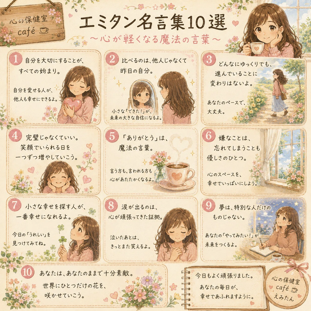 名将ちょっといい言葉 エミタン名言集10選〜心が軽くなる魔法の言葉〜｜Haruka114(えみたん)