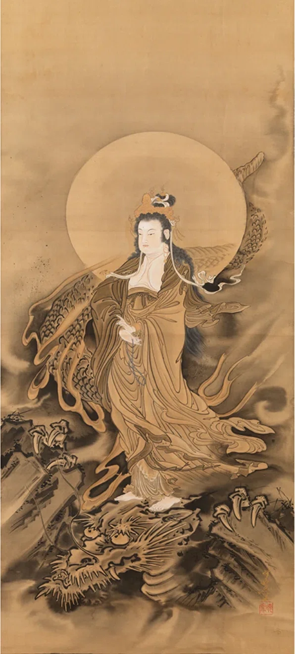 河鍋暁斎の世界」展出品作㉑ 暁斎《竜頭観音図》明治4-22年（1871-89年