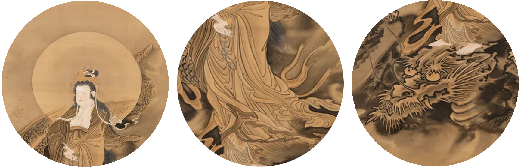 河鍋暁斎の世界」展出品作㉑ 暁斎《竜頭観音図》明治4-22年（1871-89年