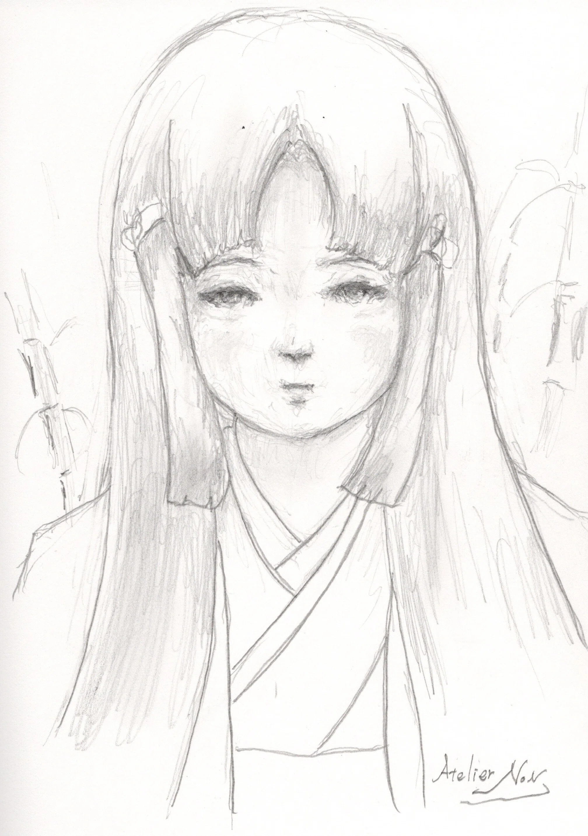 鉛筆画 なよたけの姫｜Atelier Non