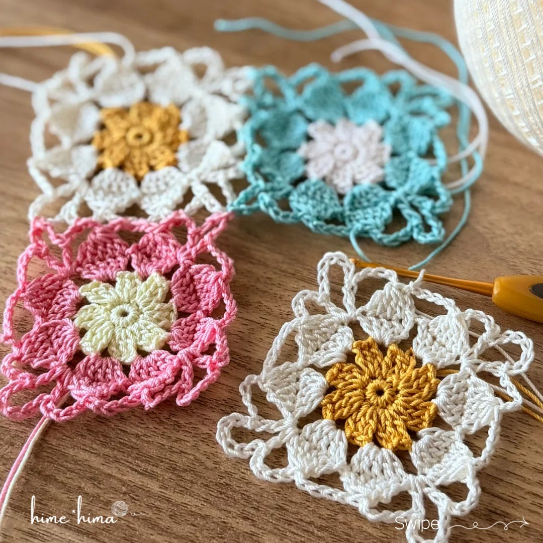 Square Lace Motif (#motif_007)｜Patreon｜hime*hima / レース編みの