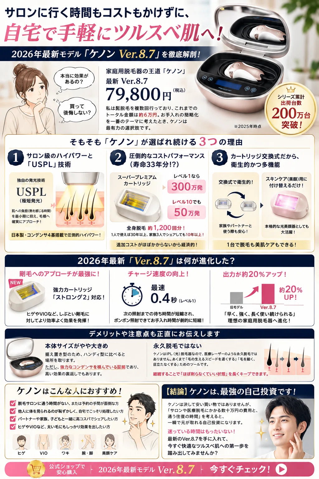 まだ迷ってる？家庭用脱毛器「ケノン」を今すぐ買うべき理由と、最新