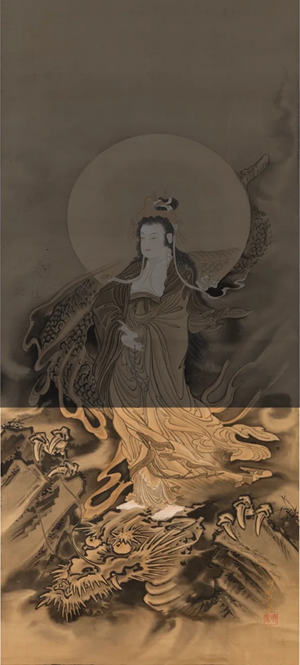 河鍋暁斎の世界」展出品作㉑ 暁斎《竜頭観音図》明治4-22年（1871-89年