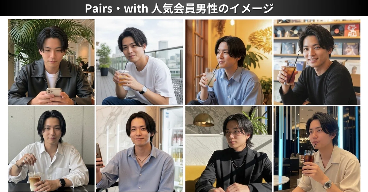 Pairsやwithの東京にいる人気会員のプロフ写真のイメージ
