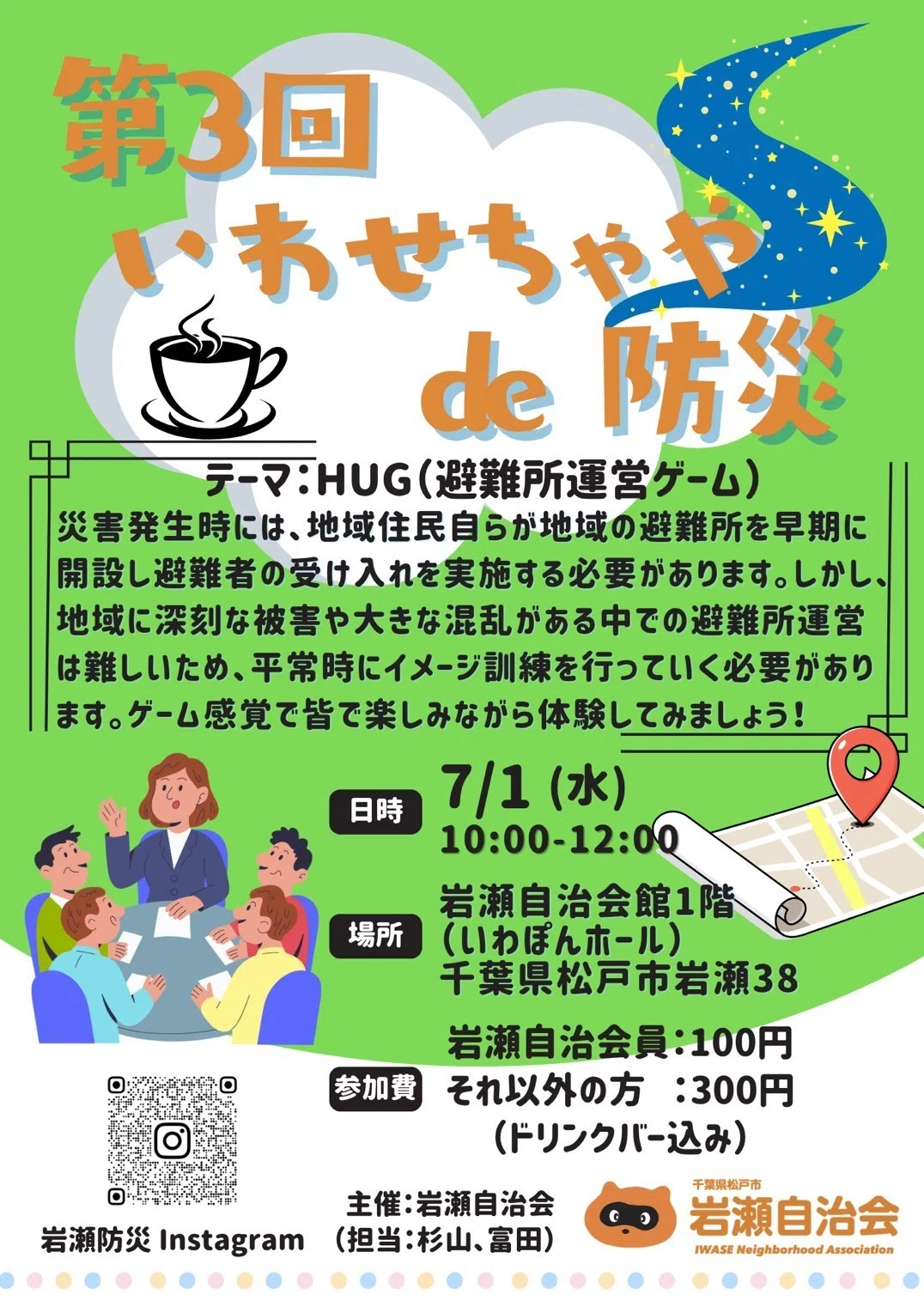 わが街まつど防災カフェさんを招いてのHUG（避難所運営ゲーム）体験
