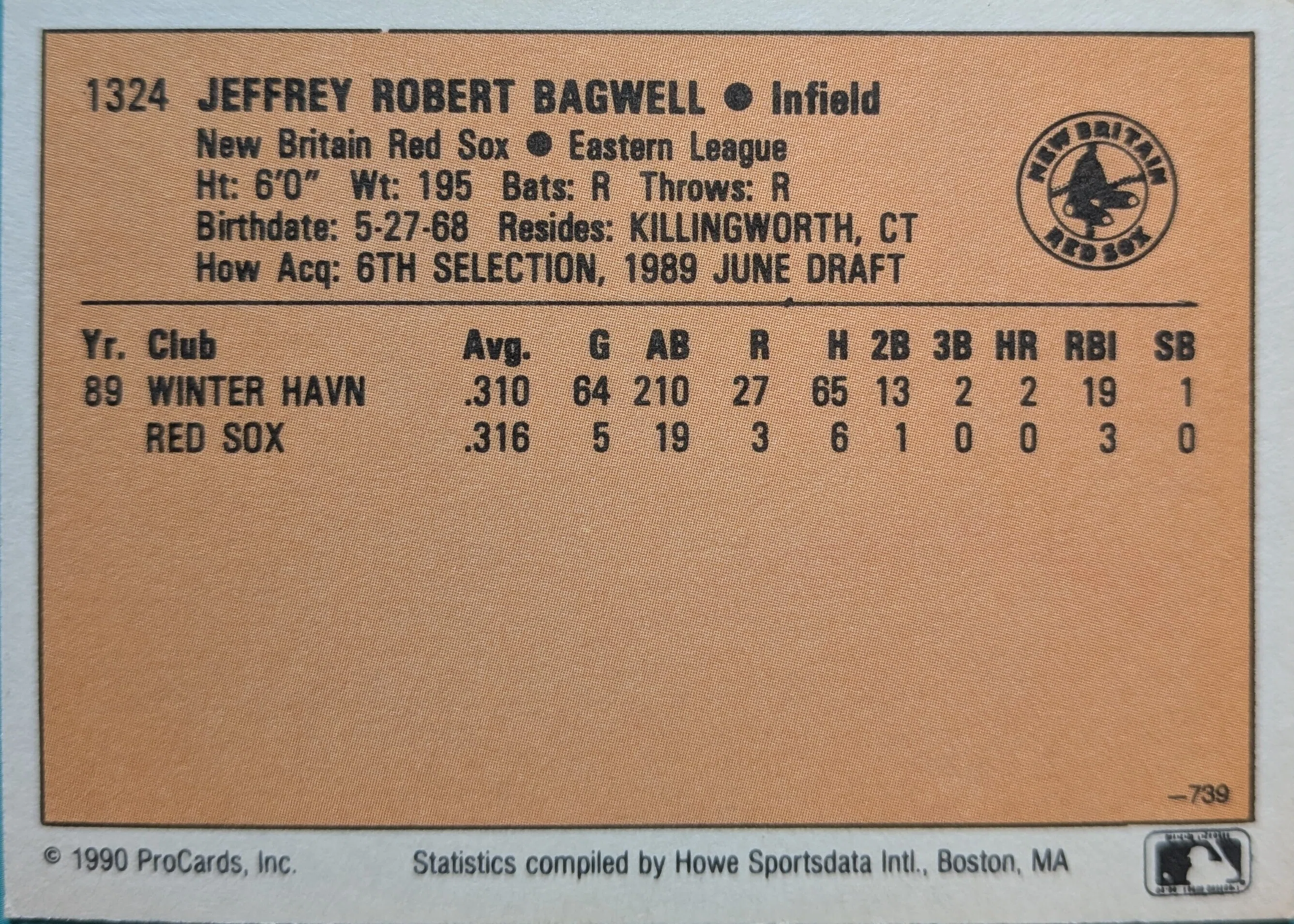 コレクション】Jeff Bagwell(1990 ProCards #739)｜naoto