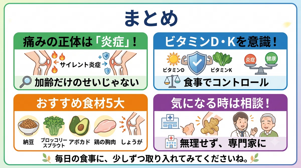 膝の痛み改善のまとめ図解