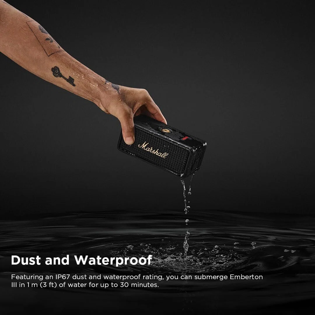 最強レビュー】Marshall ワイヤレスポータブル防水スピーカー Emberton