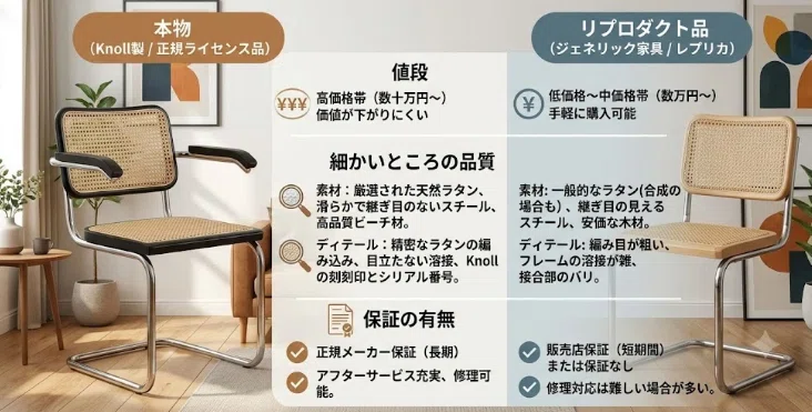 チェスカチェアのリプロダクトおすすめ商品！本物との違いもあわせて