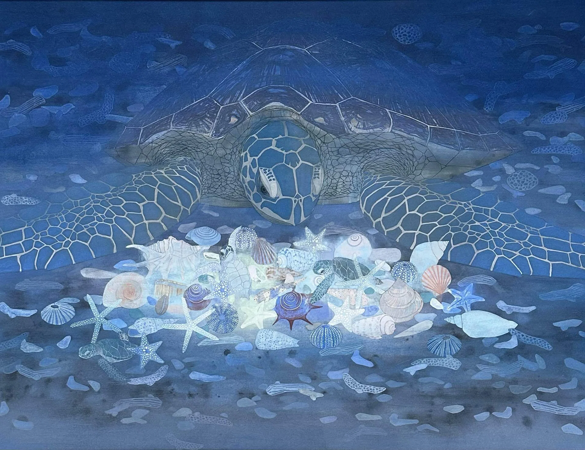 【原画】ウミガメの旅立ち それぞれの旅路」｜きむらなおひろ