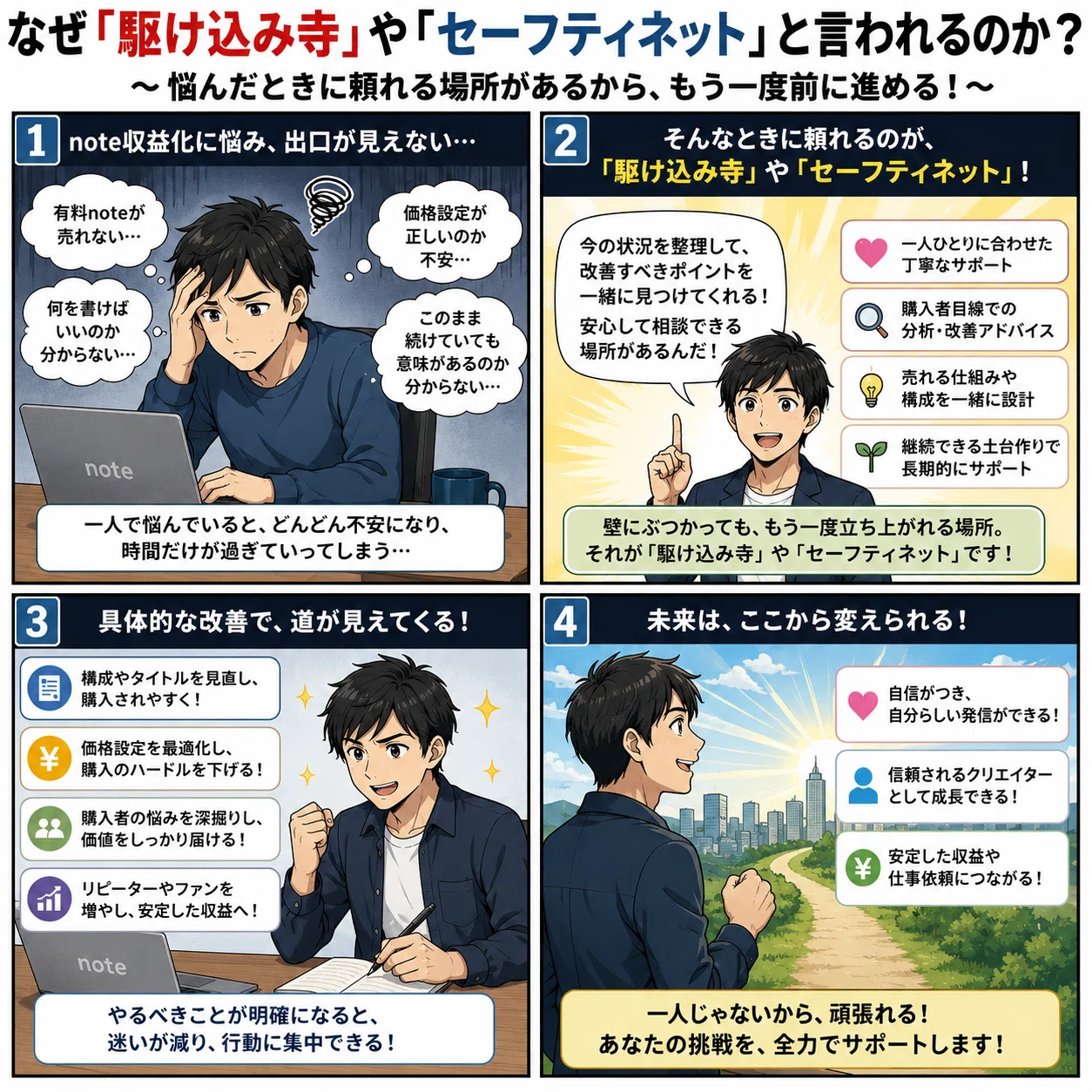 note収益化・有料noteの駆け込み寺・セーフティネットと言われる理由