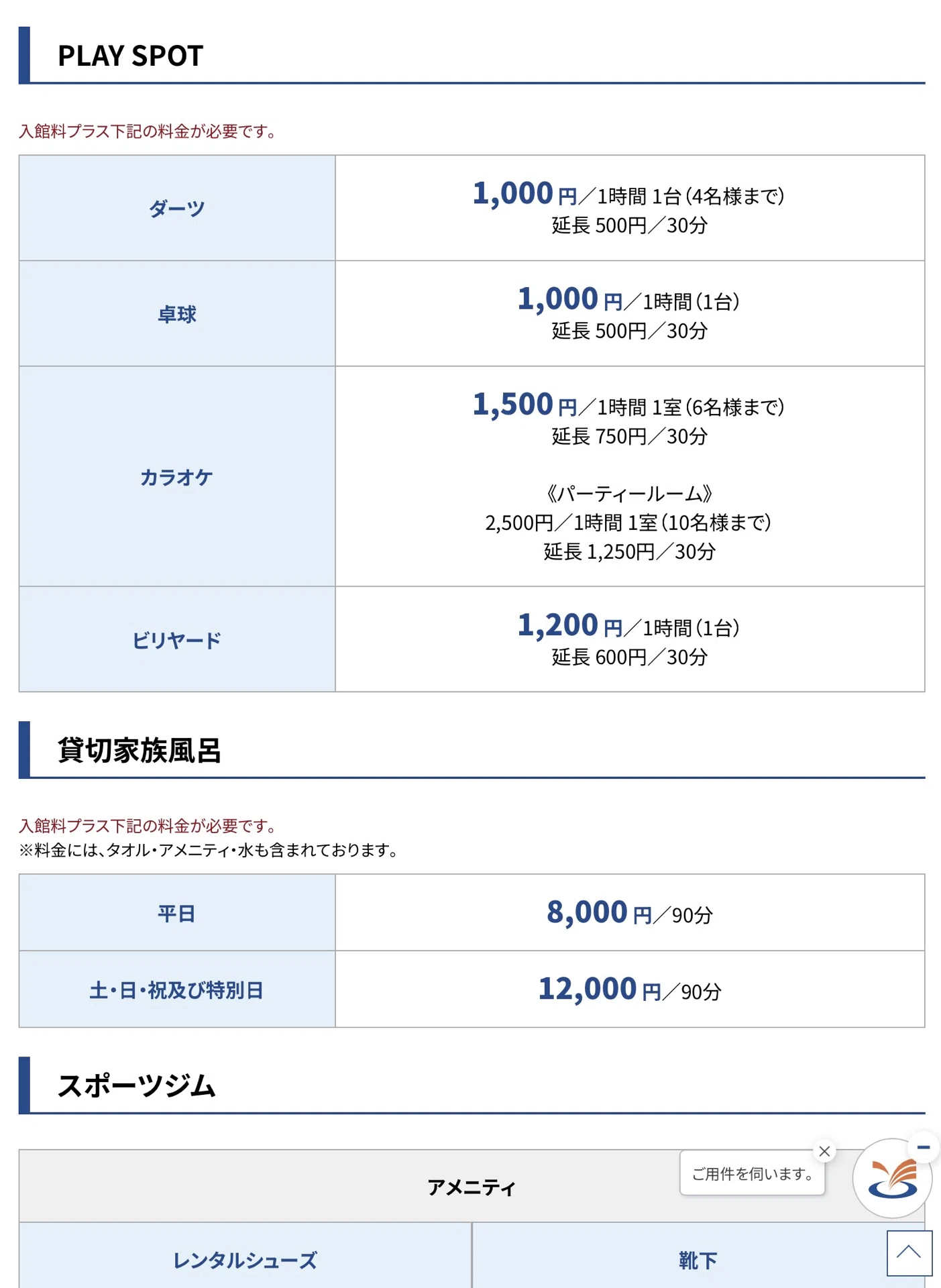 スパ ワールド 料金